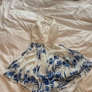Peppermayo Blue and White Floral Dress